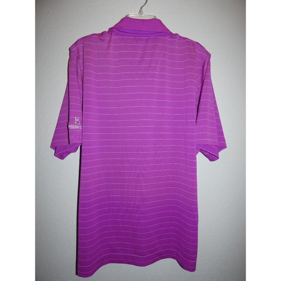 Men's Purple with white stripes Golf Polo, CB  DryTec, XL - Picture 4 of 6